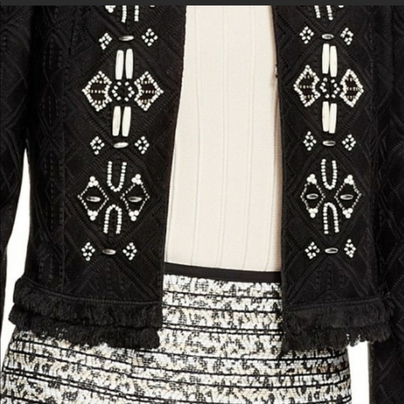 NANETTE LEPORE Black Island Blazer Beaded Lace - Picture 2 of 5